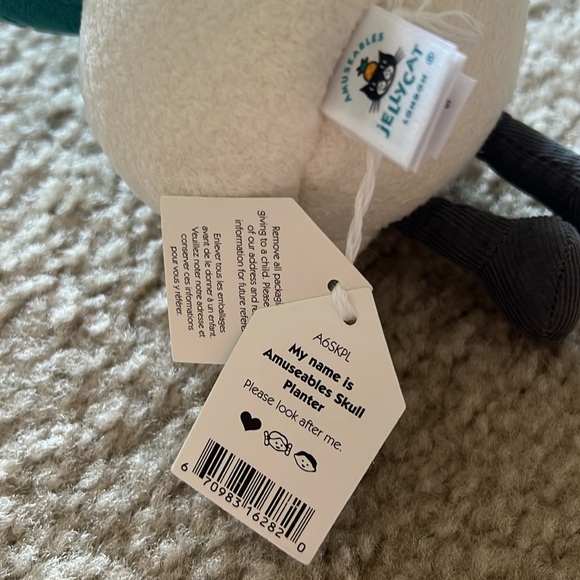 NWT Jellycat Halloween 2025 Amuseables Skull Planter Plush Plant Skeleton - Picture 5 of 5